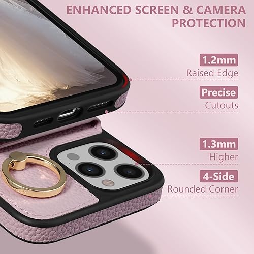 Miniatura 3 de Keallce Funda para iPhone 12 Pro Max de 6.7 pulgadas 2020, funda tipo cartera con ranuras para tarjetas, soporte de anillo con soporte, funda