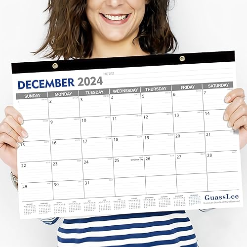 Miniatura 2 de Calendario de escritorio 2024-2025  Calendario mensual de escritorio de 18 pulgadas x 11.5 pulgadas, desde enero de 2024 a junio de 2025 con fechas