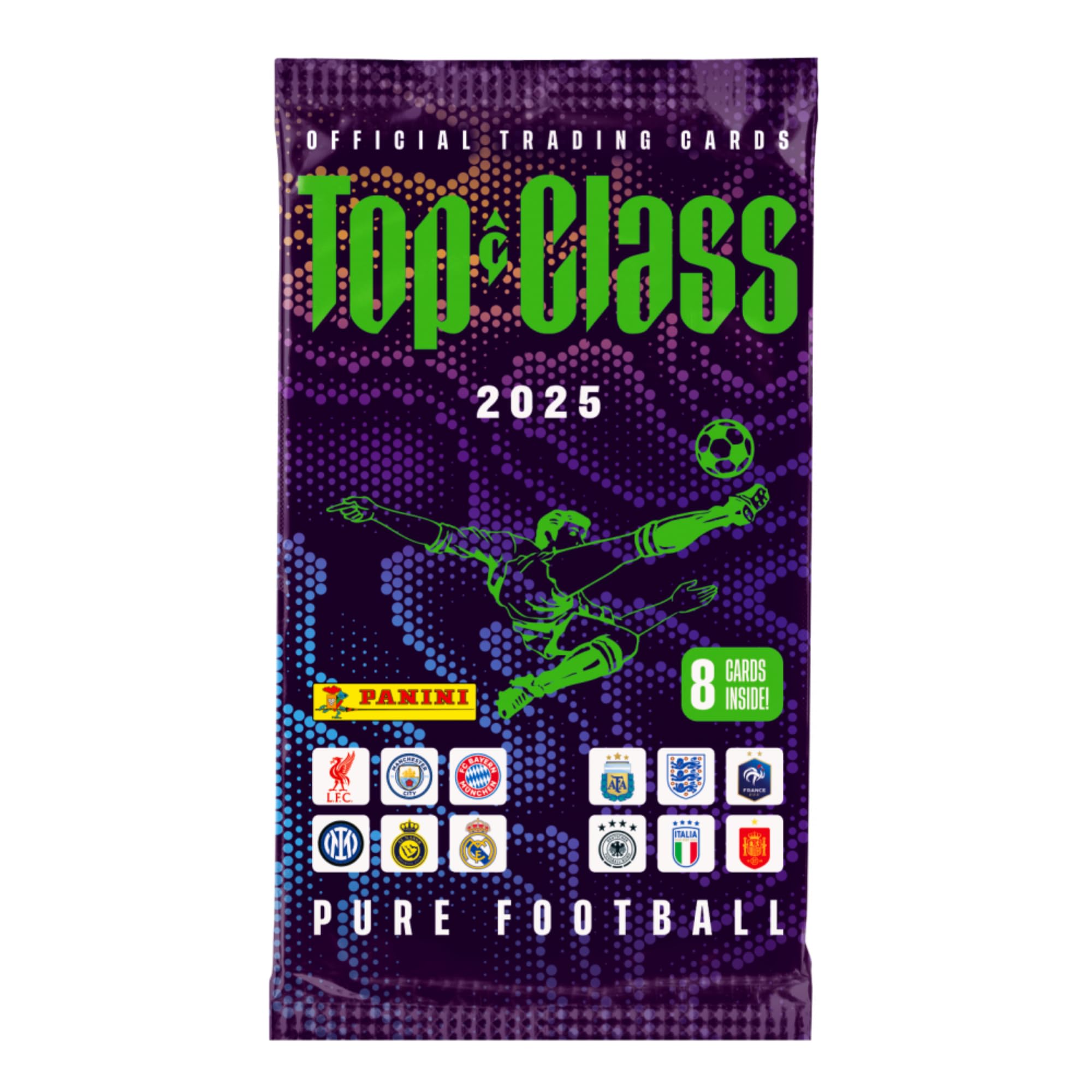 Panini 2 confezioni da 16 carte calcio FIFA Top Class 2025 | Carte collezionabili World Top Club, squadre e giocatori | Lotti ufficiali Panini da collezione