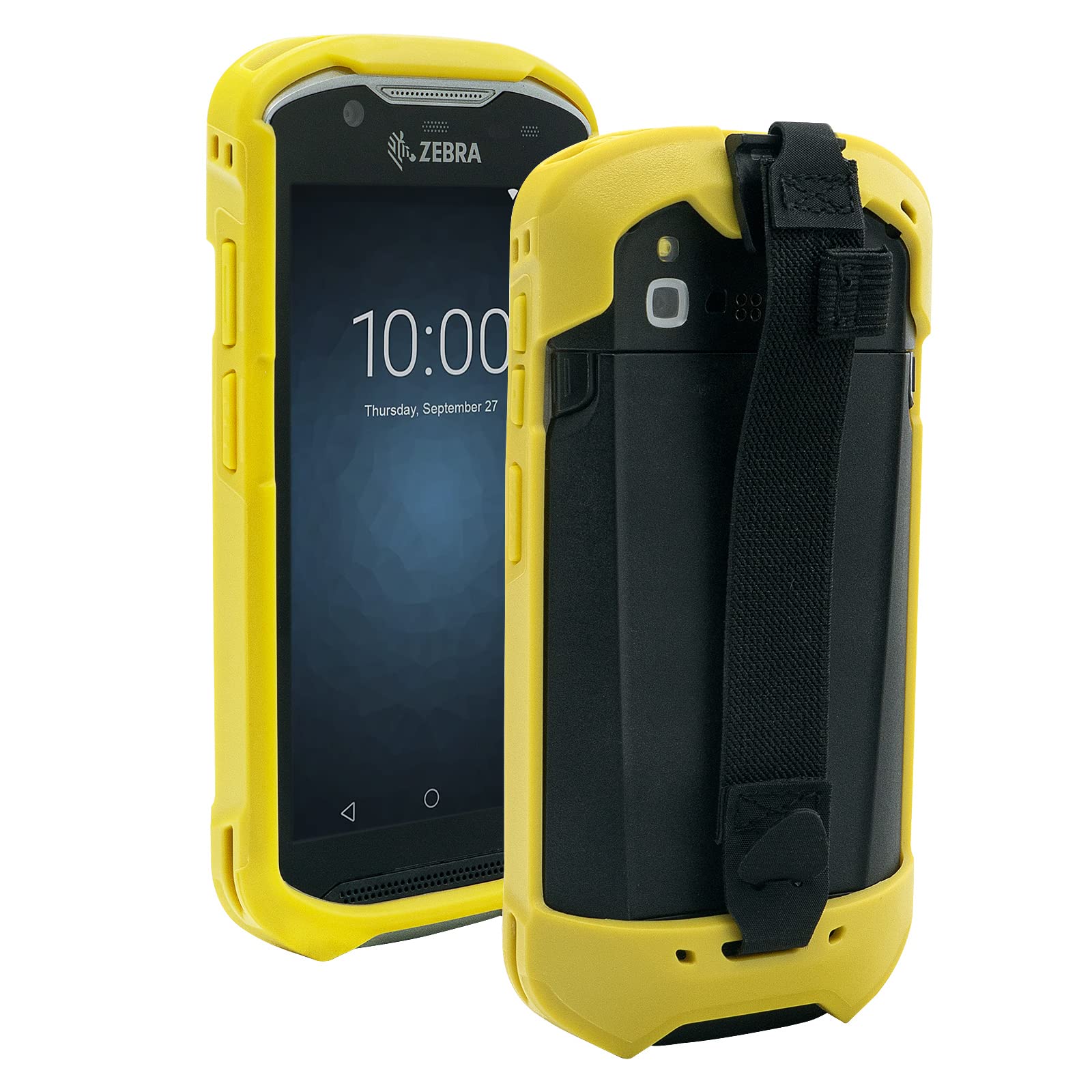 Protective Cover Bumper Case Rugged Boot with Hand Strap for Zebra TC51 TC510K TC52 TC56 TC57 (Yellow)