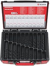 Würth W5964062500961 - Broca en espiral (HSS, DIN 338, tipo RN, 155 unidades), color negro