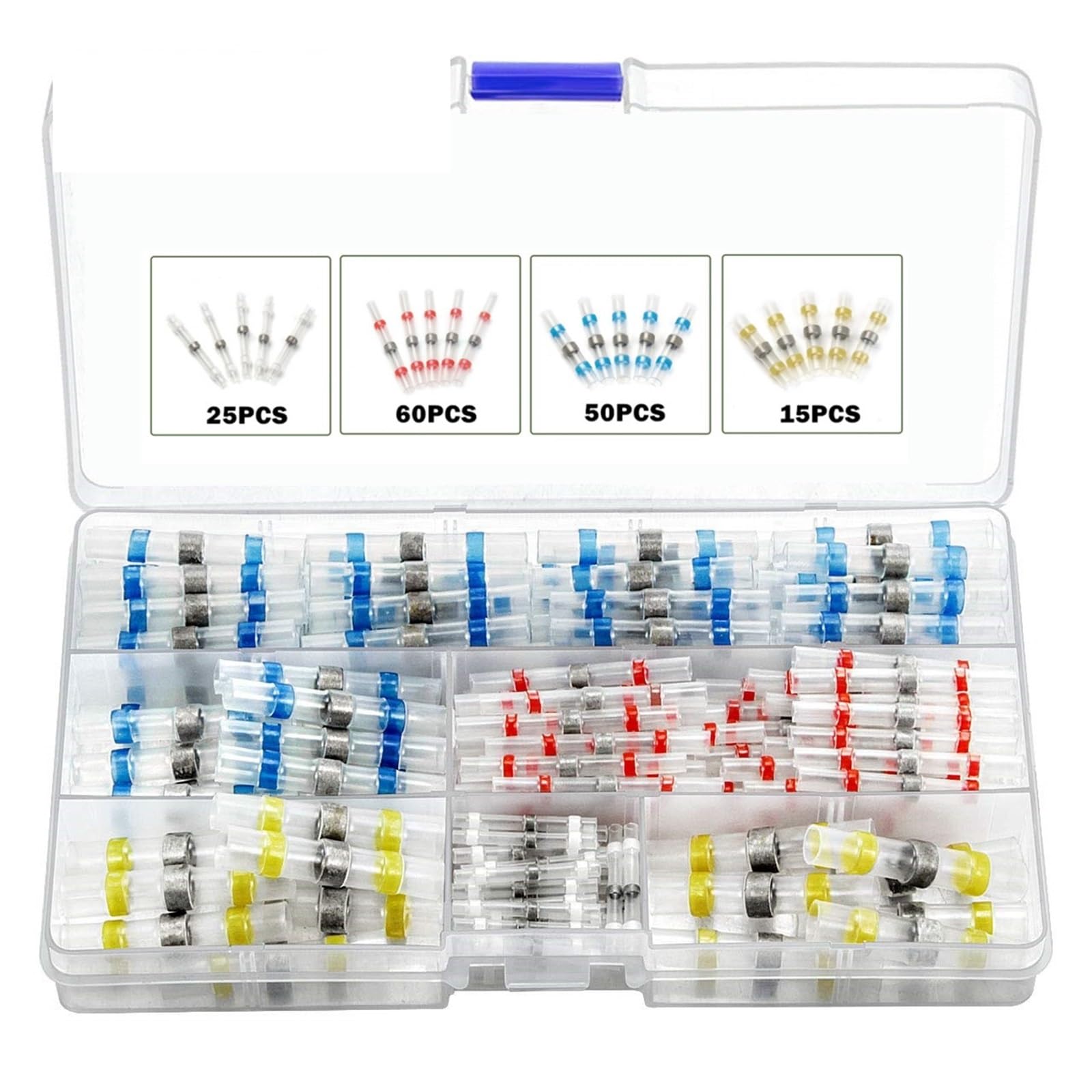 DSZUJTYROP 50PCS Mixed Heat Insulated Solder Sleeve Tube Shrink Soldering Sleeving Connector Terminals Kit