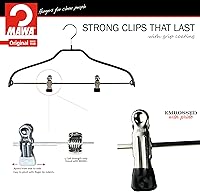 Vista 4 de Mawa by Reston Lloyd Silhouette Series - Percha antideslizante que ahorra espacio con clips para pantalones, estilo 40/FK, juego de 70, color negro