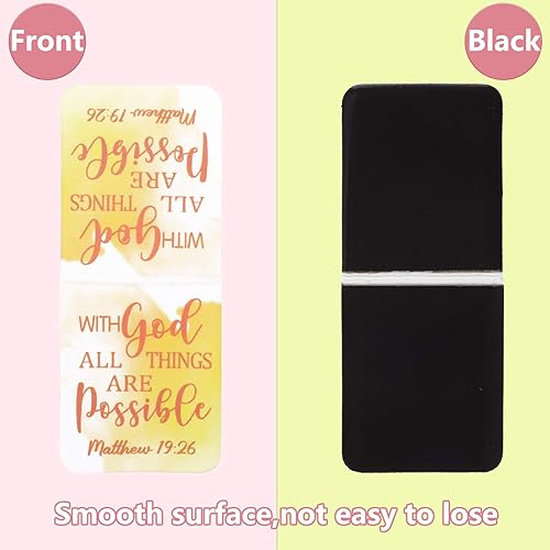 Miniatura 3 de Dianelhall 96 marcadores magnéticos con versículo bíblico, 16 estilos, imanes cristianos, inspiradores, motivacionales, alentadores, clip de página