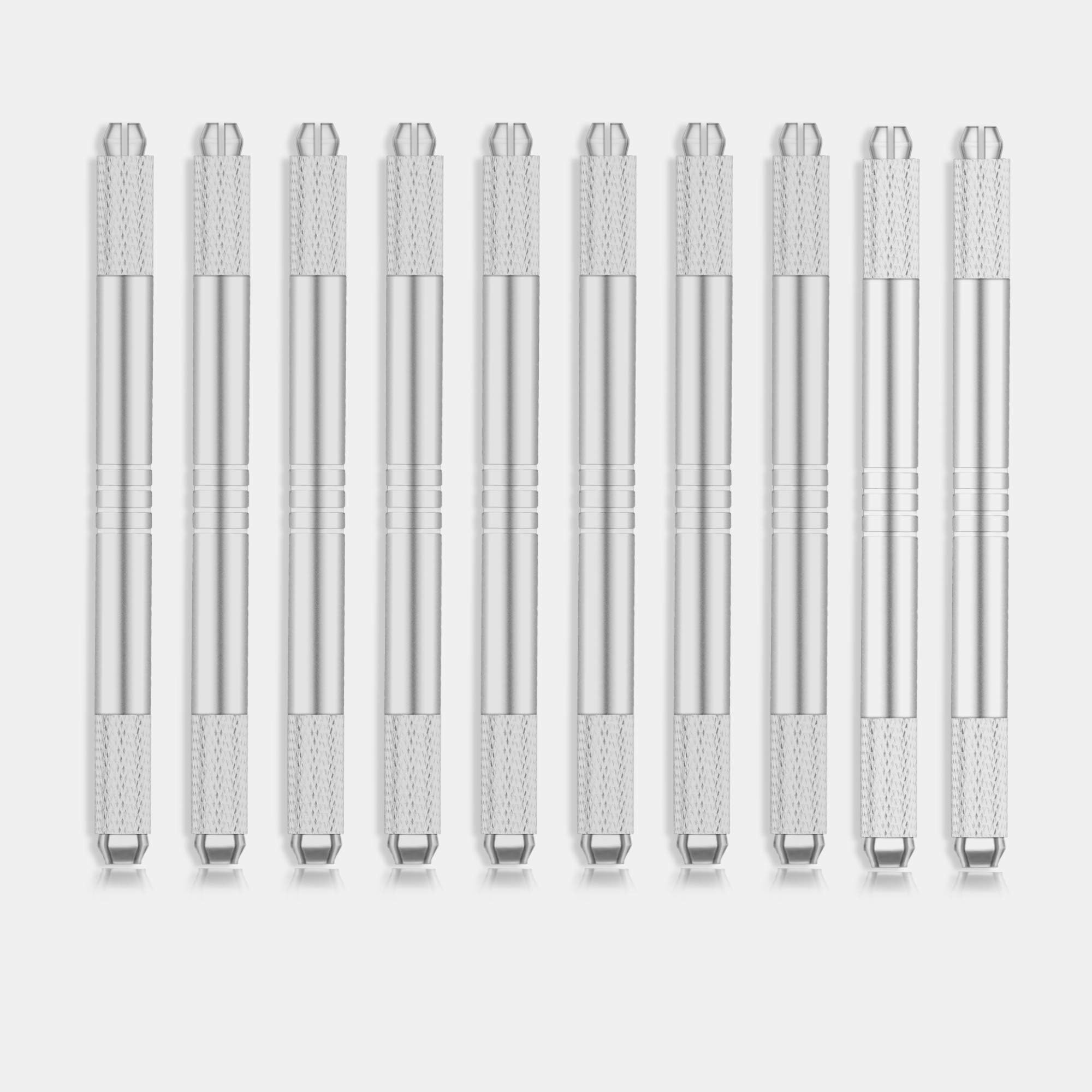 Microblading Pen Embroidery Manual Eyebrow Tattoo Pen 10 Pieces For Permanent Makeup Disposable Supplies (10Pcs Double Head Pen)