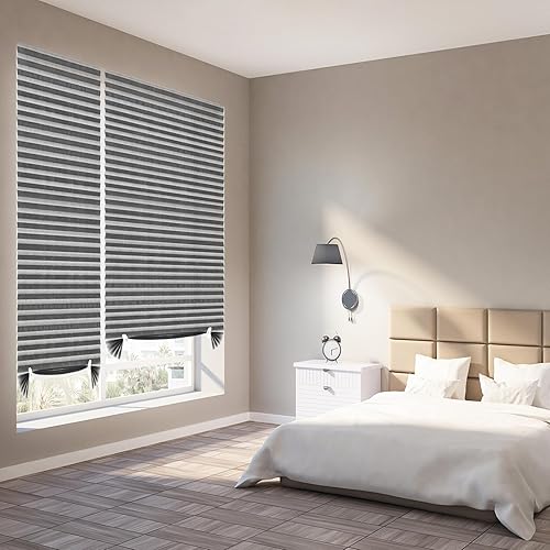 Miniatura 5 de Persianas temporales para ventanas, autoadhesivas, sin taladro, para filtrar la luz, persianas temporales de papel para el hogar, baño, cocina, sala