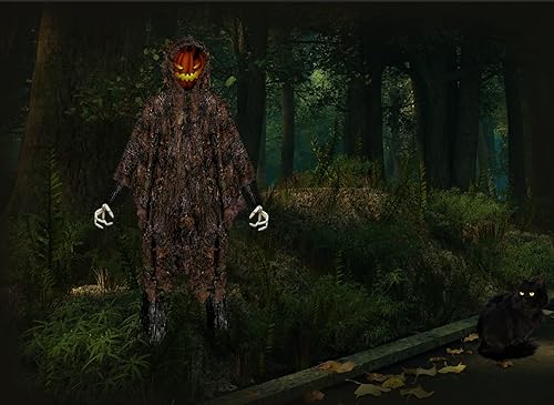 Miniatura 3 de Ginsco Poncho de camuflaje con hojas 3D Camoflage Woodland Cape ligero Ghillie traje para hombres, capucha Ghillie para caza de pavos, observación