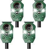 Ultrasonic Deer Repellent Outdoor, Solar-Powered Waterproof Animal Repellent Device for Yard, Garden, and PlantsEffective Repel Cat, Dog, Squirrel, Deer, Raccoon, Rabbit, and Skunk (4)