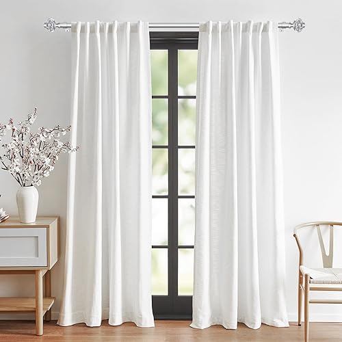 Miniatura 3 de Barras de cortina plateadas para ventanas de 48 a 84 pulgadas, USFOOK barras de cortina telescópicas empalmables de 78 pulgadas de 32 a 86 pulgadas,