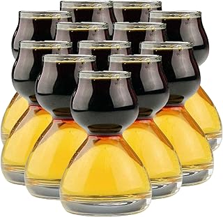 QUAFFER Double Bubble Layered PLASTIC Shot Glass – Clear Chaser Shot Gla...