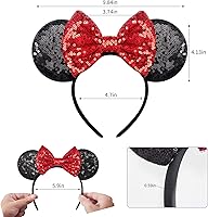 Vista 128 de FANYITY Orejas de ratón, diadema de lentejuelas con orejas de ratón para niños, niñas y mujeres (MN)