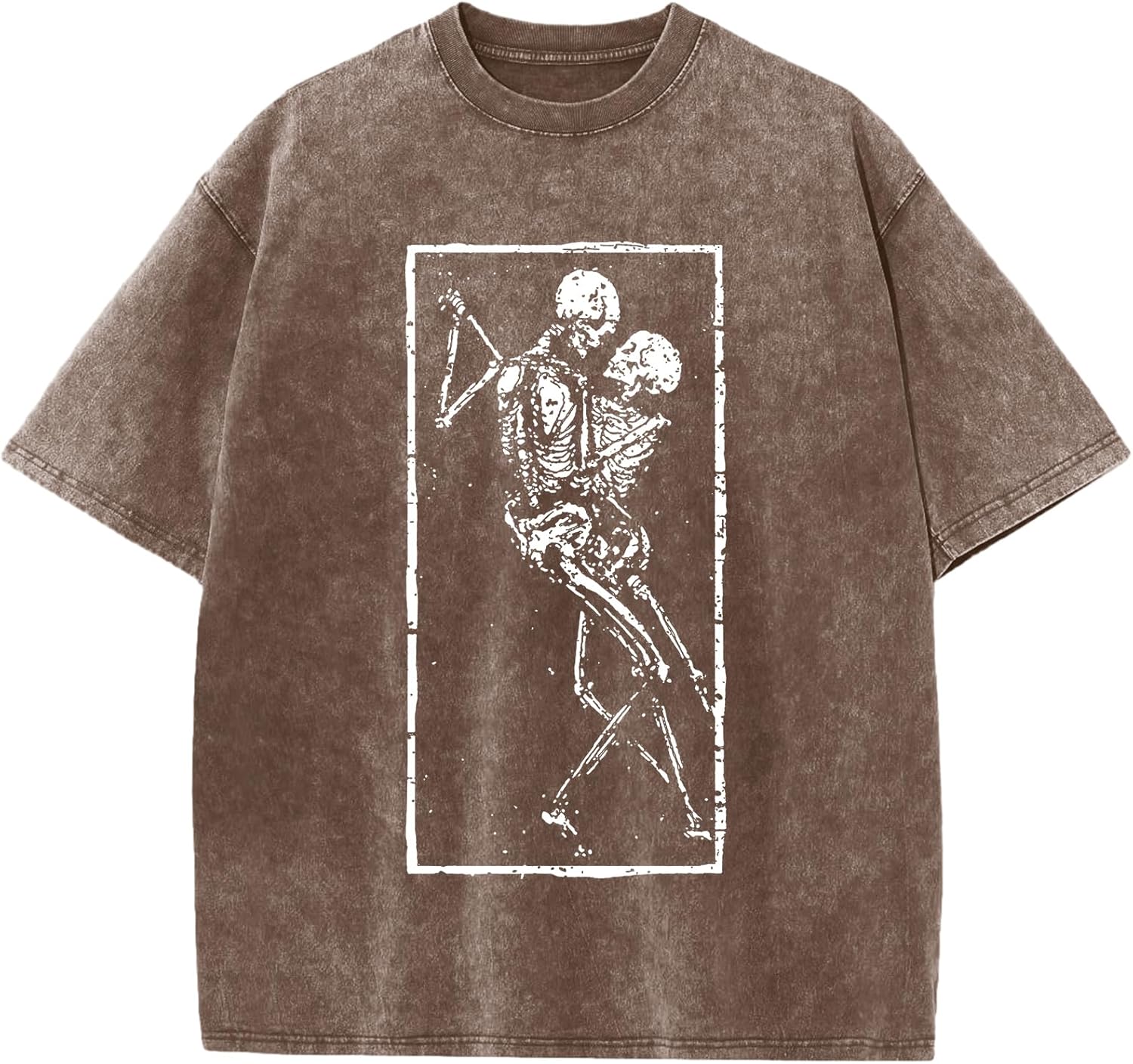 Oversized Graphic Tees for Women Black Vintage Skeleton Skull Shirts Cotton Baggy Crew Neck T Shirt Grunge Loose Tops - Image 5