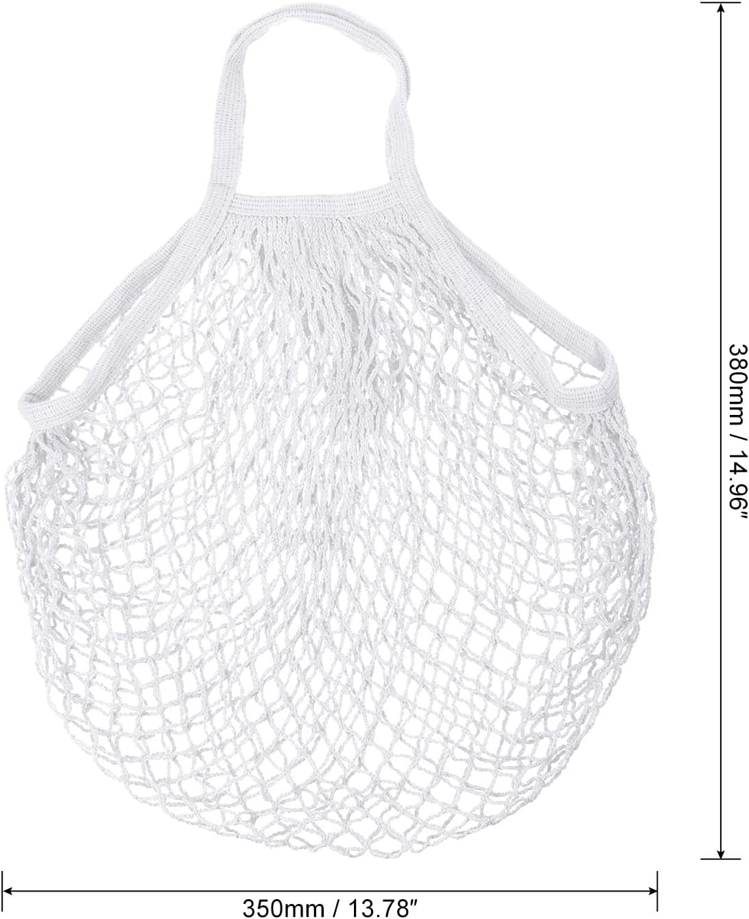MECCANIXITY Cotton Mesh Bag Reusable Washable Mesh Net String Grocery Bags Organizer for Fruits Vegetables Shopping