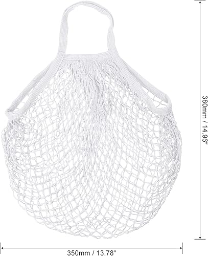 Vista 2 de MECCANIXITY Bolsa de malla de algodón reutilizable lavable malla malla bolsa organizador para frutas y verduras compras