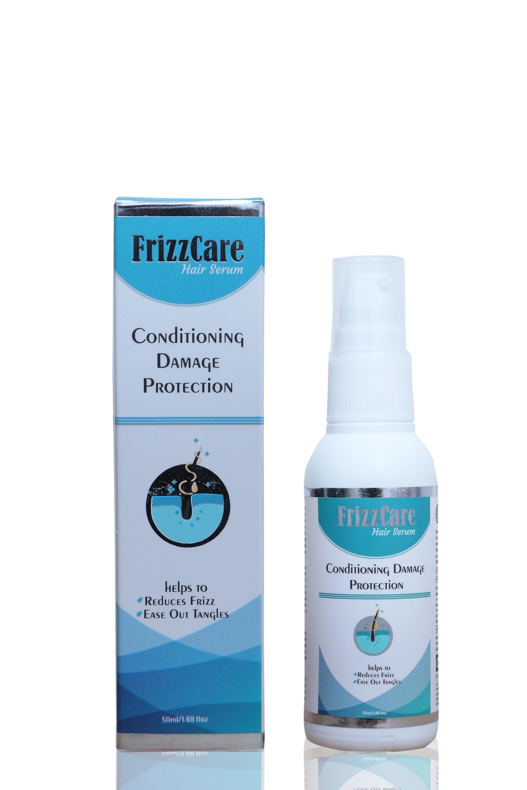 Frizzcare Hair Serum/leave in serum/Reduces Frizz/Ease out tangle/damage protection/Unisex/All Seasons/50ml