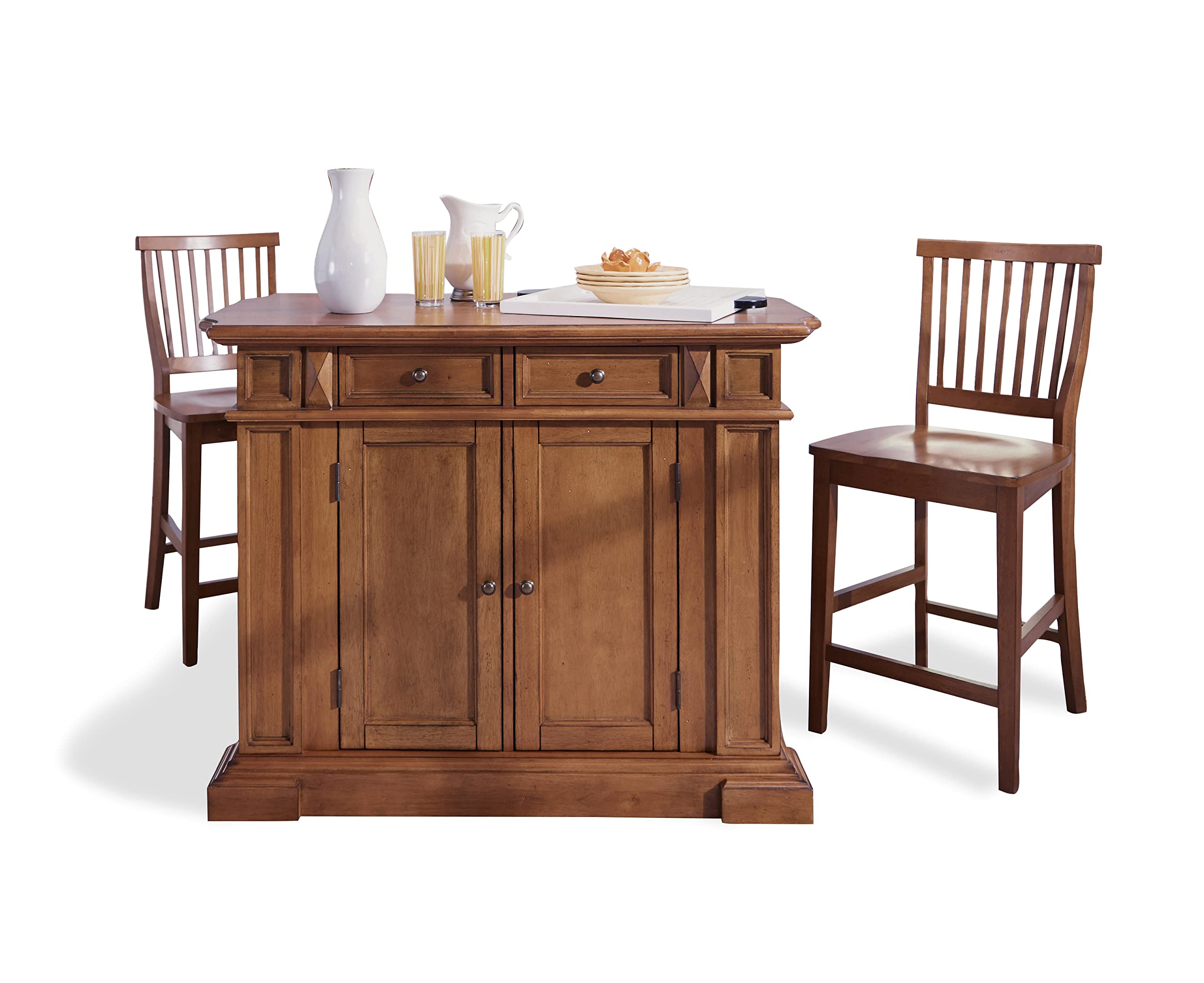 Buy Americana Oak Kitchen Island with Stools by Home Styles Online at