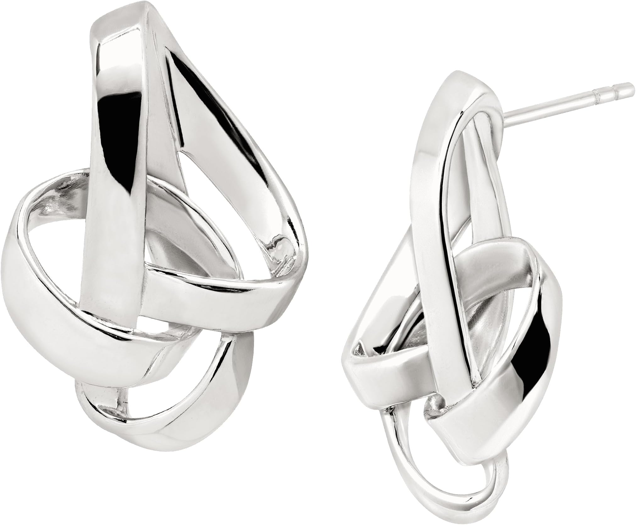 Tied Up' Knotted Earrings in Sterling Silver