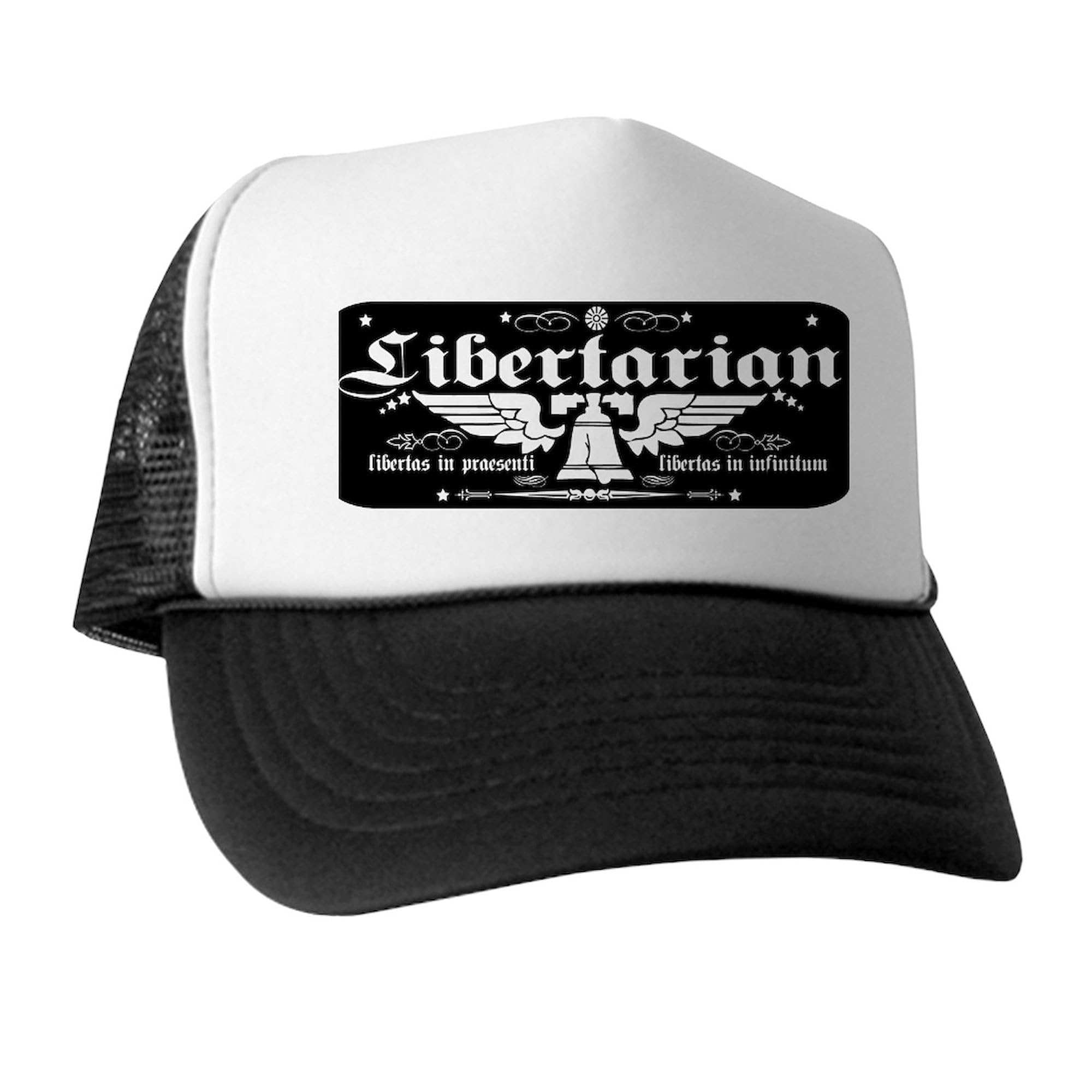 CafePress Liberty Now, Liberty Forever Snapback Trucker Hat Black/White