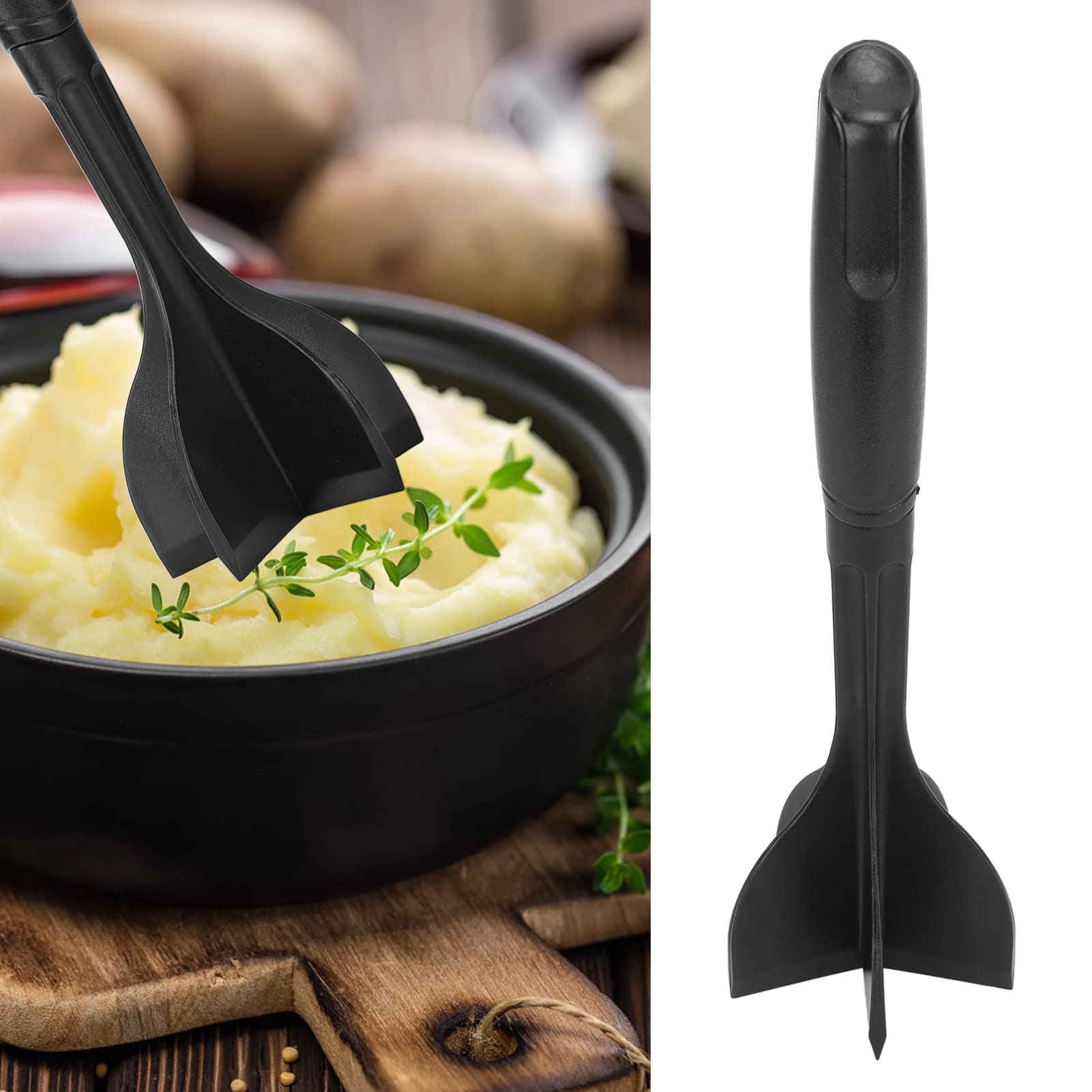 Fafeicy Rozdrabniacz do Mięsa, Nylonowy Tłuczek do Ziemniaków z Ergonomicznym Uchwytem, ​​narzędzie z 5 Ostrzami do Mielonej Wołowiny, Idealne do Hamburgerów i Gotowania Indyka
