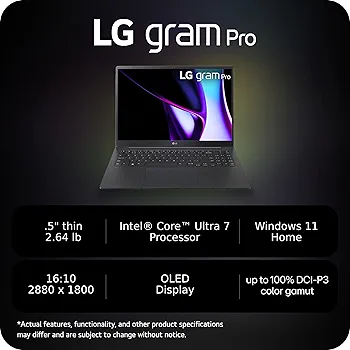 Amazon.com: LG gram Pro 16-inch Thin and Lightweight Laptop, Intel
