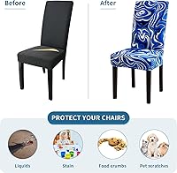Vista 165 de Juego de 6 fundas elásticas para sillas de comedor, extraíbles y lavables, para sillas de comedor, hotel, ceremonia