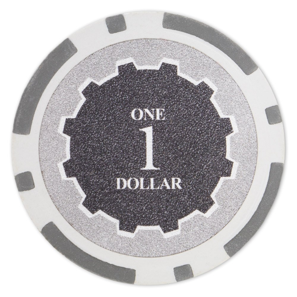 Brybelly Eclipse - Lote de 50 fichas de póker de cerámica de 14 gramos, Gris ($1 Gray)