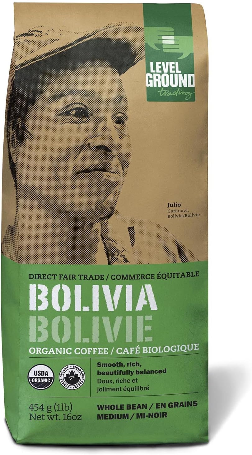 Bolivian Certified Organic Fair Trade Medium Roast Coffee Beans 1 lb 454 g