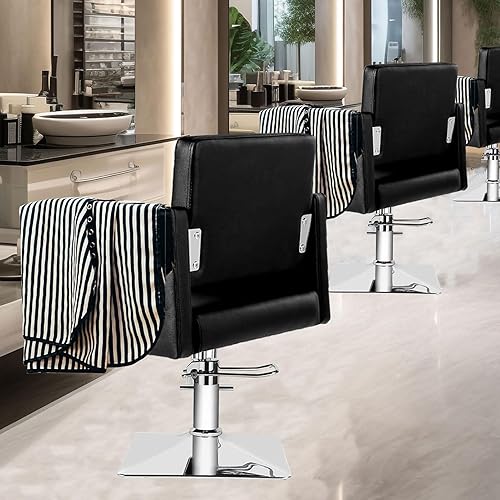 Miniatura 5 de Silla de peluquería para estilista, silla de estilista con bomba hidráulica resistente, giratoria de 360 grados, equipo de belleza ajustable para