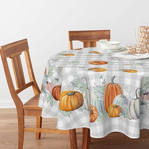 Miniatura 2 de Horaldaily Mantel rectangular de otoño de 60 x 120 pulgadas, diseño de calabazas de acuarela de cosecha de otoño de Acción de Gracias, diseño de