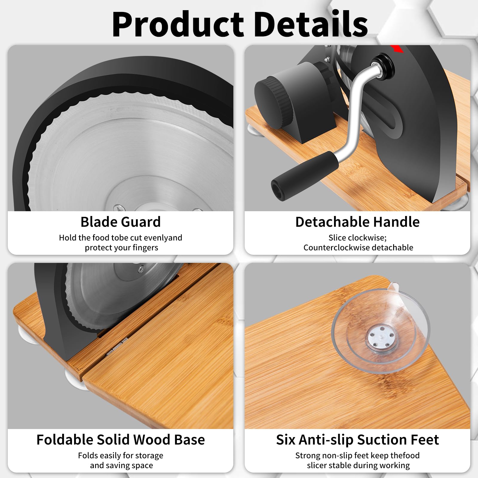 Rebanadora de pan manual, rebanadora multiusos de acero inoxidable 304 con báscula y ventosas, espesor ajustable para rebanadas uniformes, cuchilla afilada, espesor de corte 0-20 mm para pan
