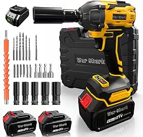 450 N/M Chave De Impacto Parafusadeira Com 2 baterias, Alta Velocidade Até 3500 RPM, Furadeira de Impacto Multiuso de 450N com Cabo de Borracha e Carregador, Parafusadeira e Furadeira