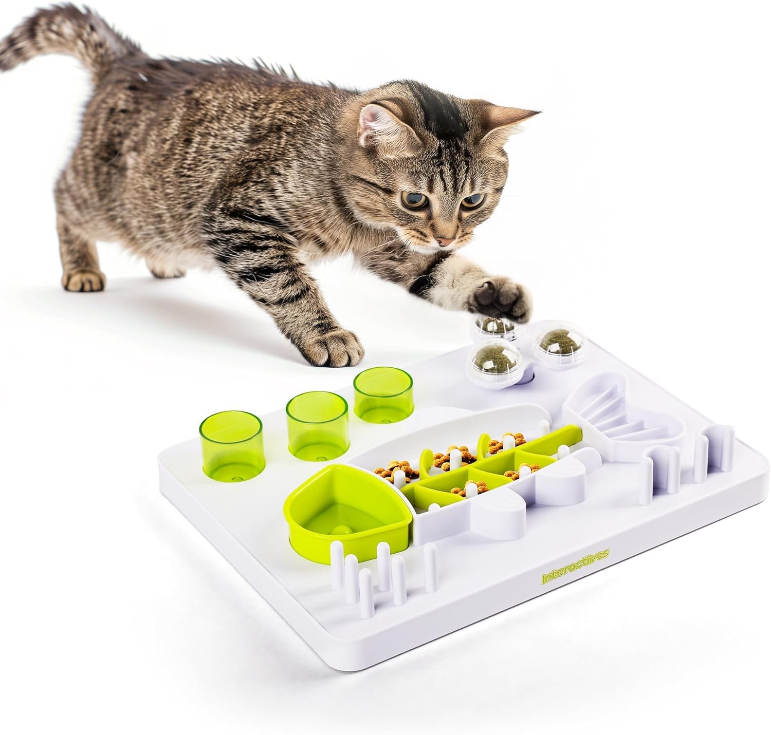 ALL FOR PAWS Mangeoire Interactive pour Chat - Puzzle de Friandises Poisson