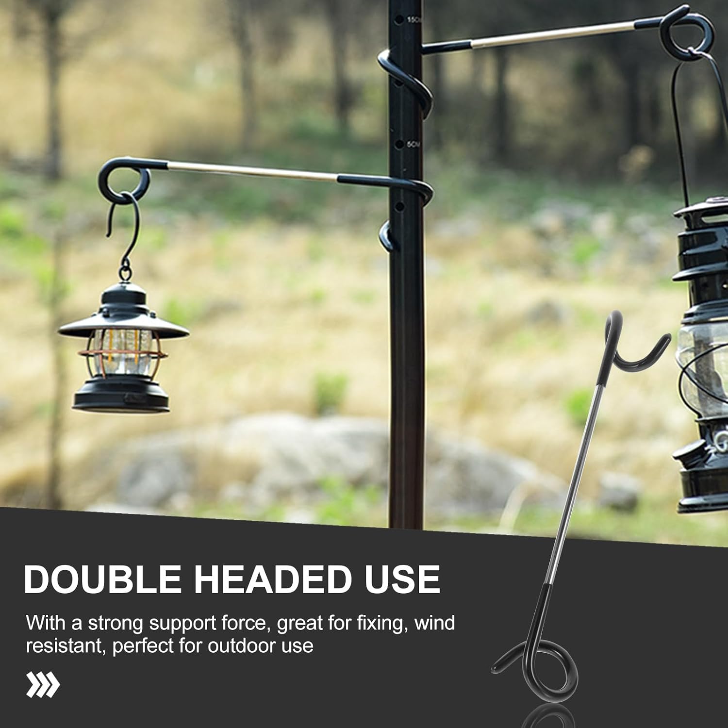 LIOOBO Camping Lantern Hanger Holder Tent Lamp Hanging Hook Portable Outdoor Tent Accessory for Camping and Hiking Sturdy Clip for Lanterns and Lights