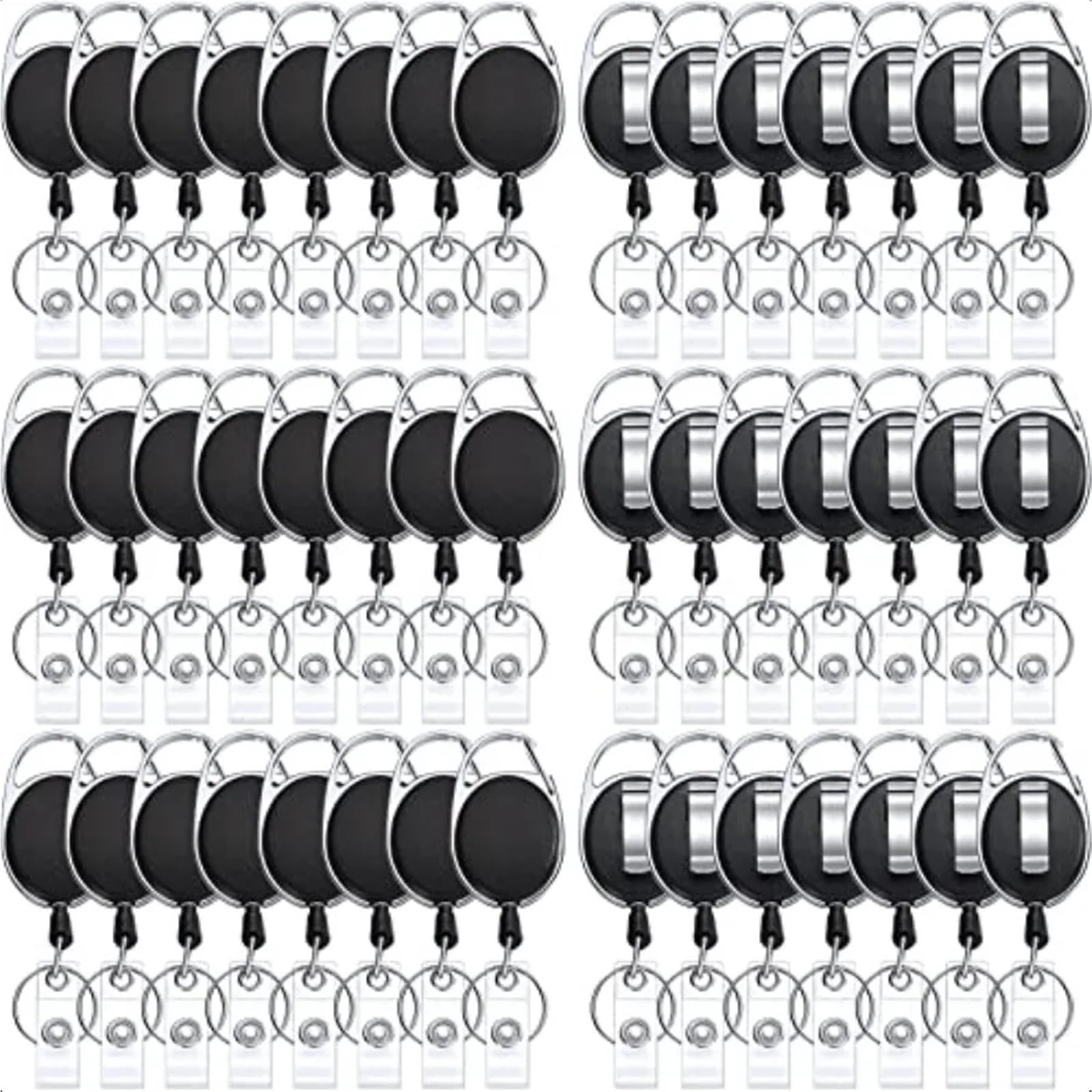 50 Pcs Heavy Duty Einziehbare Ausweishalter Charge ID Halter Clip Groß Schlüssel Mit Ring for Büroangestellte Für Schlüssel Kartenhalter