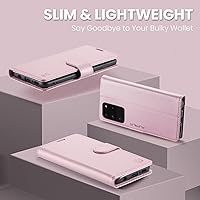 Vista 3 de Funda tipo cartera para Samsung Galaxy S20+/S20 Plus de 6.7 pulgadas, con bloqueo RFID, soporte para tarjetas de crédito, de piel sintética, con Oro