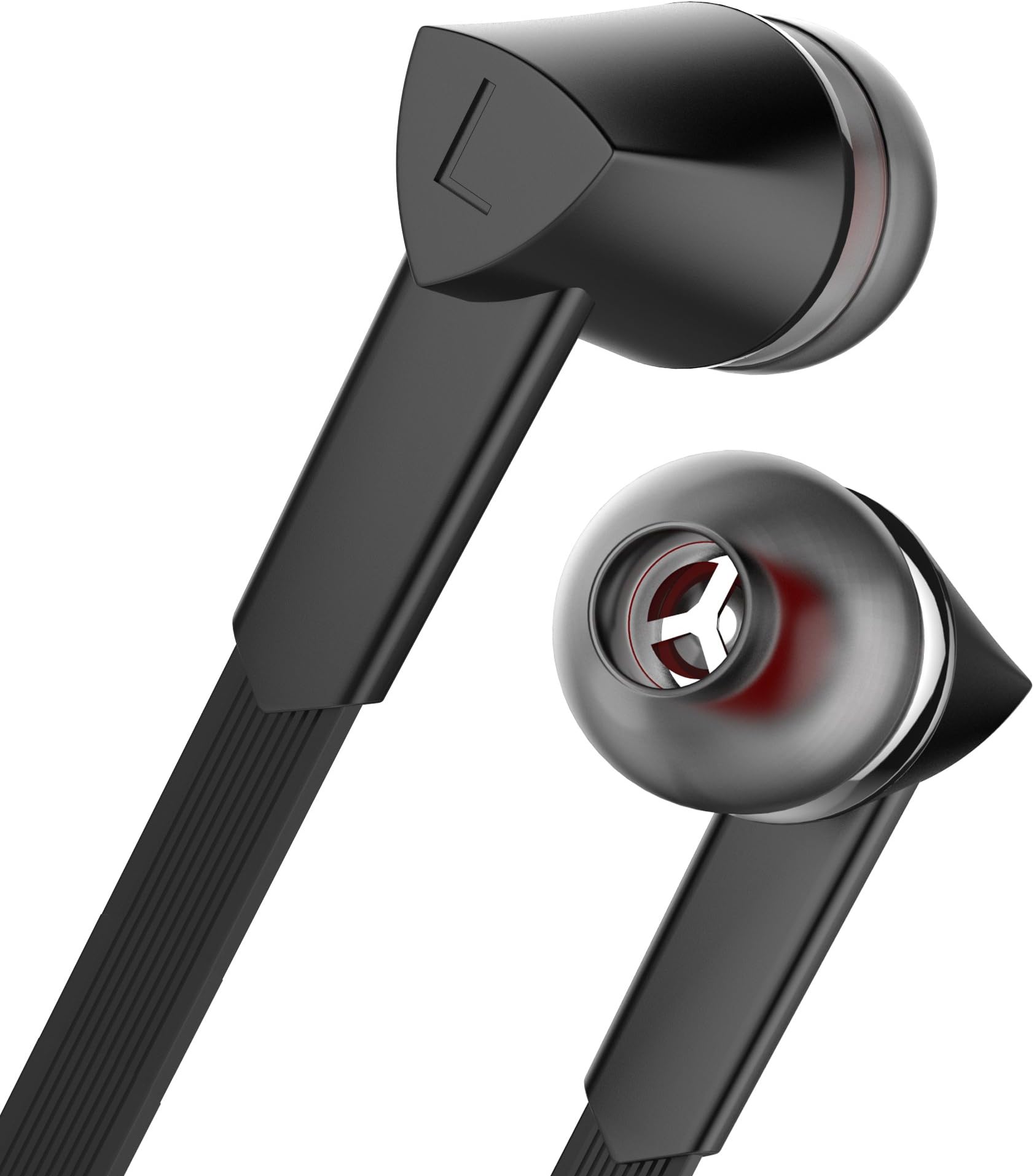 YOUSIPI Wired Headphones In Ear Lightweight Earbuds Earphones with Mic Stereo Sound Headphones Black