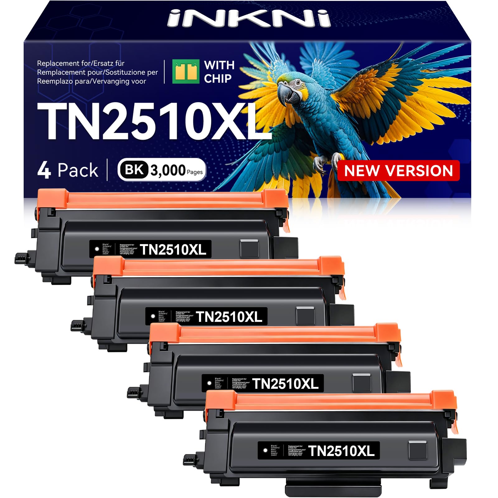 TN2510XL 4 Noir Toner HL-L2400DWE DCP-L2620DW TN2510XL TN-2510XL TN2510