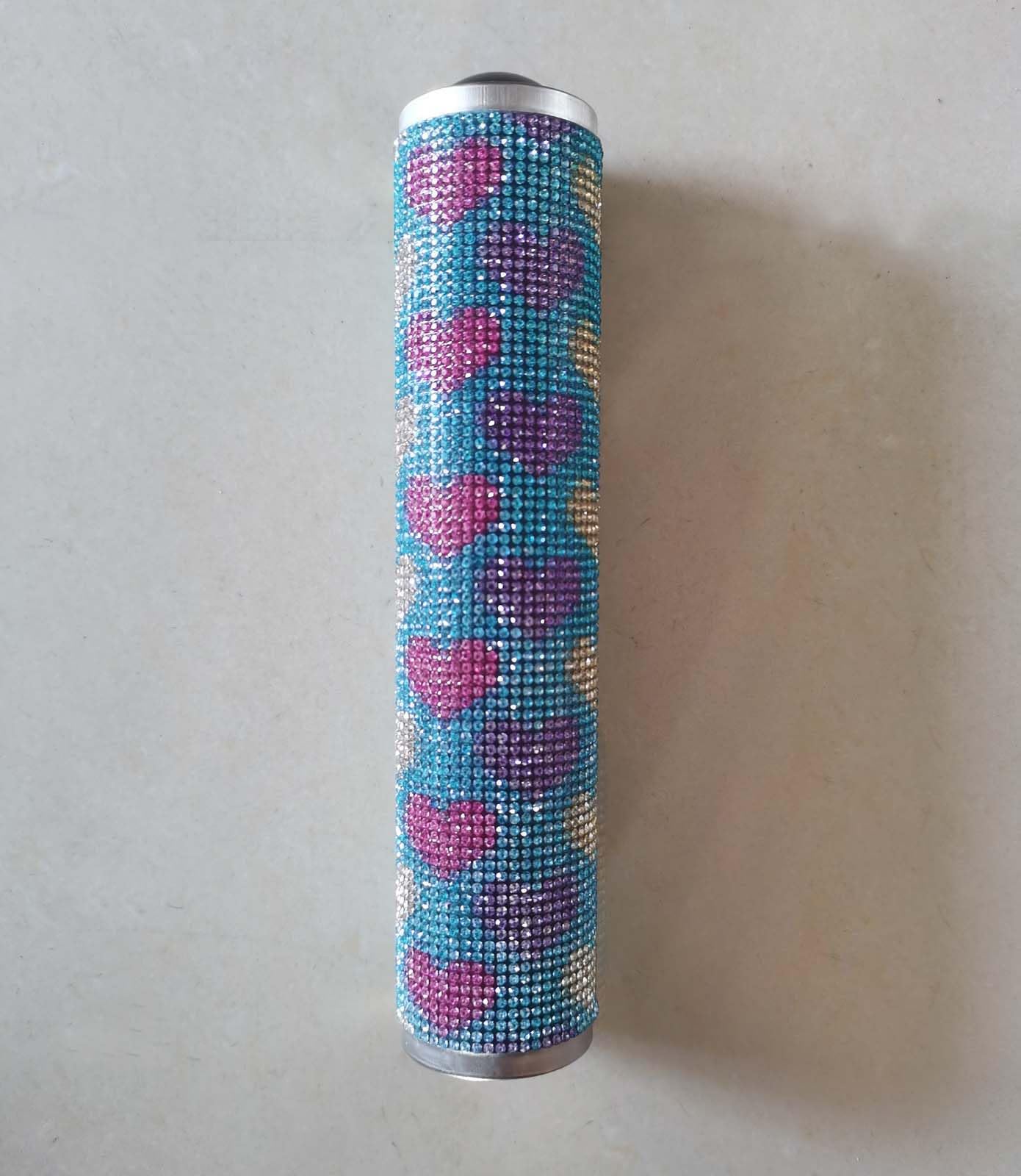 Fendawn Strive Handmade Nostalgic Kaleidoscope Toy Real Scene Kaleidoscope for Kids Adults, Multi-Colored Diamond Style