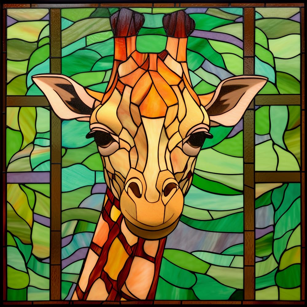 Moohue Stamped Cross Stitch Kits for Adults Clearance 14CT Counted Cross Stitch Kits for Adults Animals (14CT Stamped Cross Stitch kit, A Cute Giraffe)