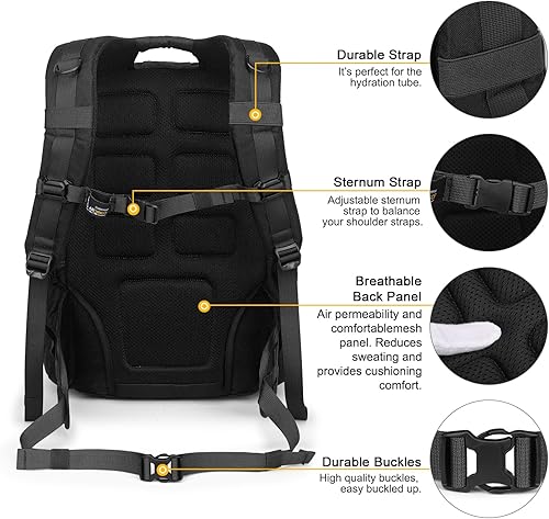 Miniatura 5 de Mardingtop Mochila táctica militar para hombre 40L Molle mochila EDC (Con 10 parches y 2 hebillas)