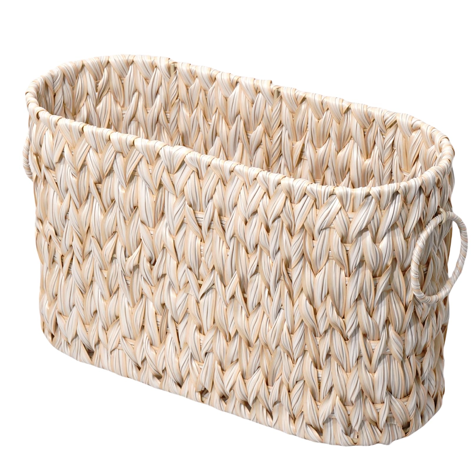 PINXIURY Toilet Paper Storage Basket, Bathroom Toilet Organizer, Woven Toilet Paper Holder for 6 Mega Rolls, Basket for toilet paper & Storage Magazine Holder for Office, Bedroom, Light Buttermilk