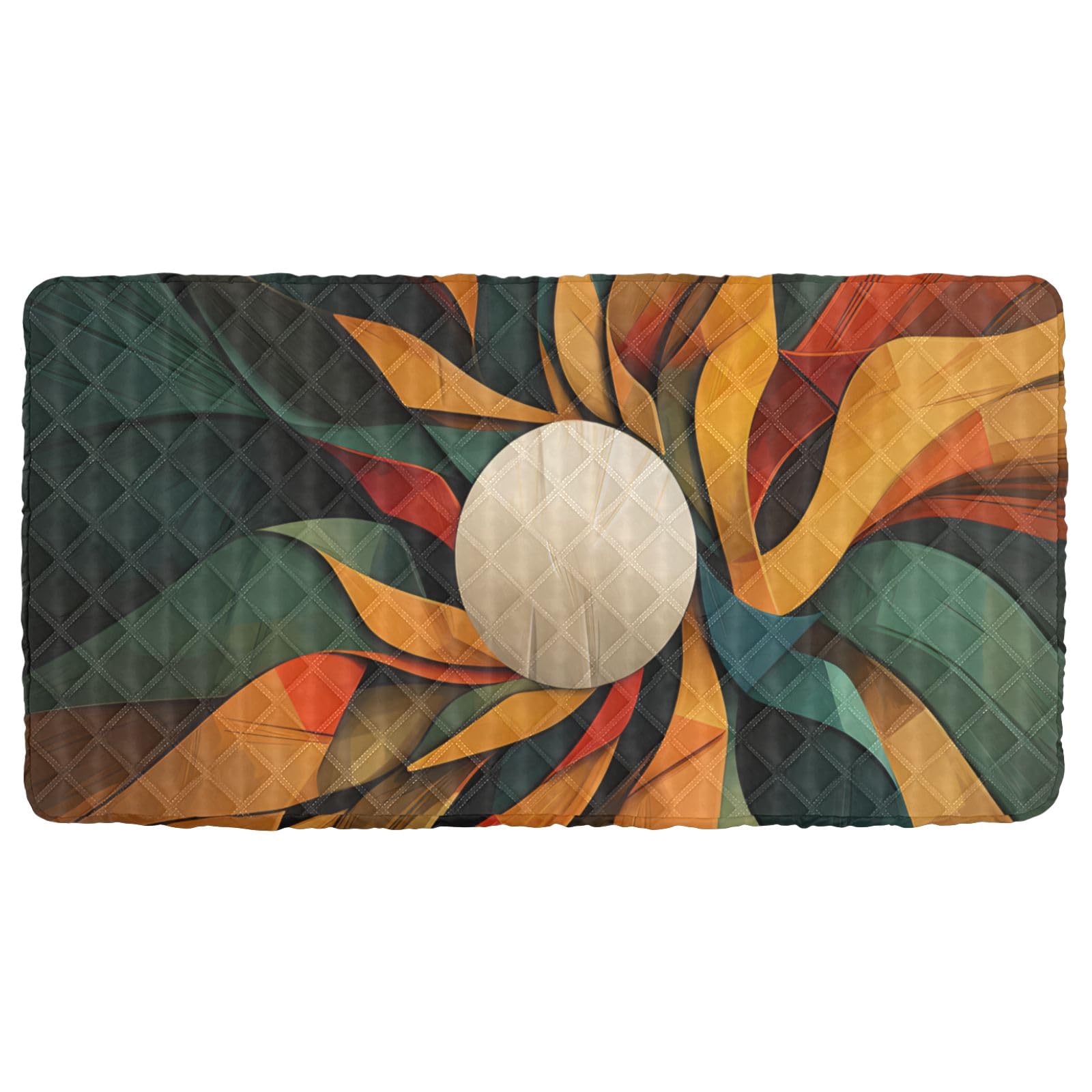 Portable Toddler Bed Sheet for Kids Artistic Abstract Pattern Travel Bed Fitted Sheet