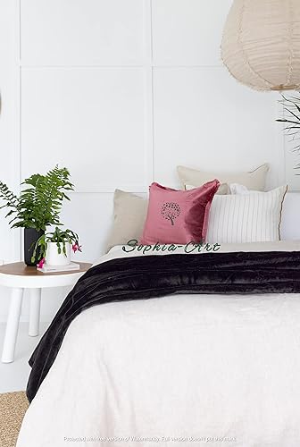 Miniatura 6 de Sophia-Art Manta de terciopelo triturado de lujo con borlas, para sofá o cama, manta suave, bohemia y cálida, acogedora y ligera para mascotas (50 x