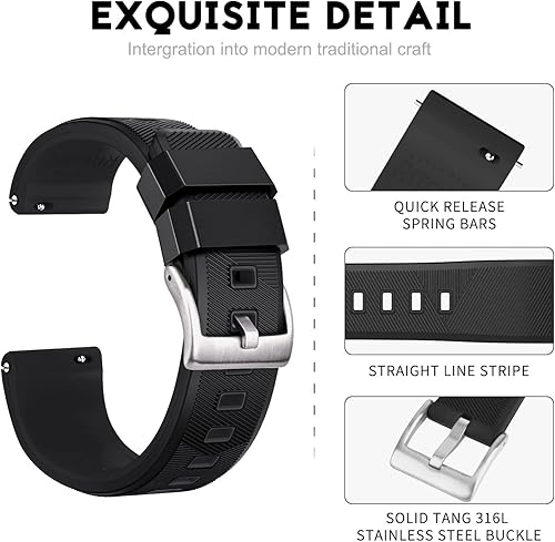 Miniatura 4 de Ritche Correa de reloj de silicona para regalo de Navidad, 0.709 in, 0.787 in, 0.866 in, 0.945 in, correa de goma de liberación rápida para hombres