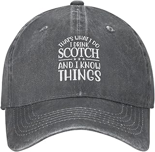 That's What I Do I Drink Scotch and I Know Things Hat Men Women Funny Meme Saying Baseball Cap Summer Hat Black