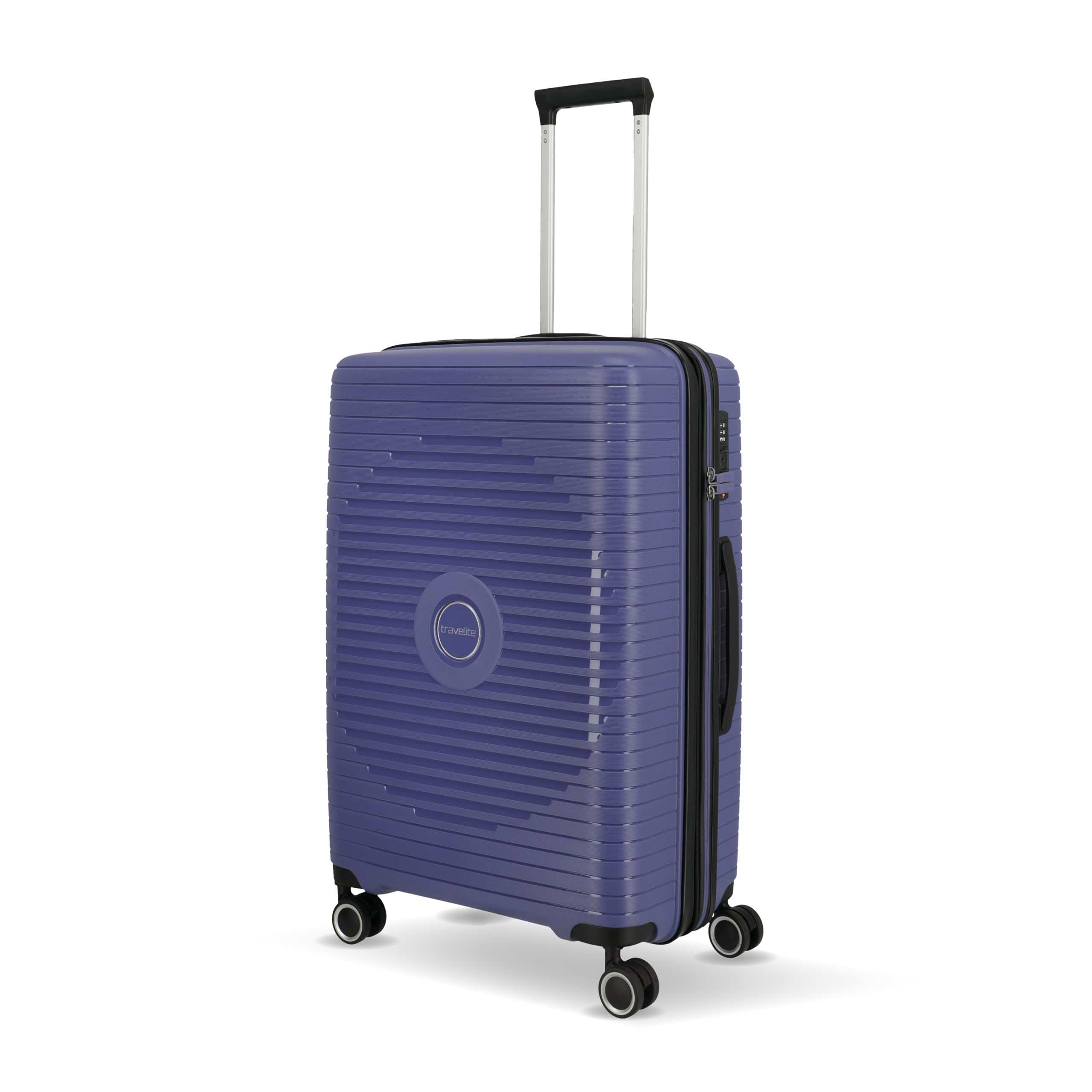 Travelite Hartschalen Koffer mittelgroß erweiterbar, 4 Rollen, ORBITA, Trolley mit bruchsicherer Schale und praktischer Inneneinteilung, TSA Schloss, 67 cm, 68-78 Liter