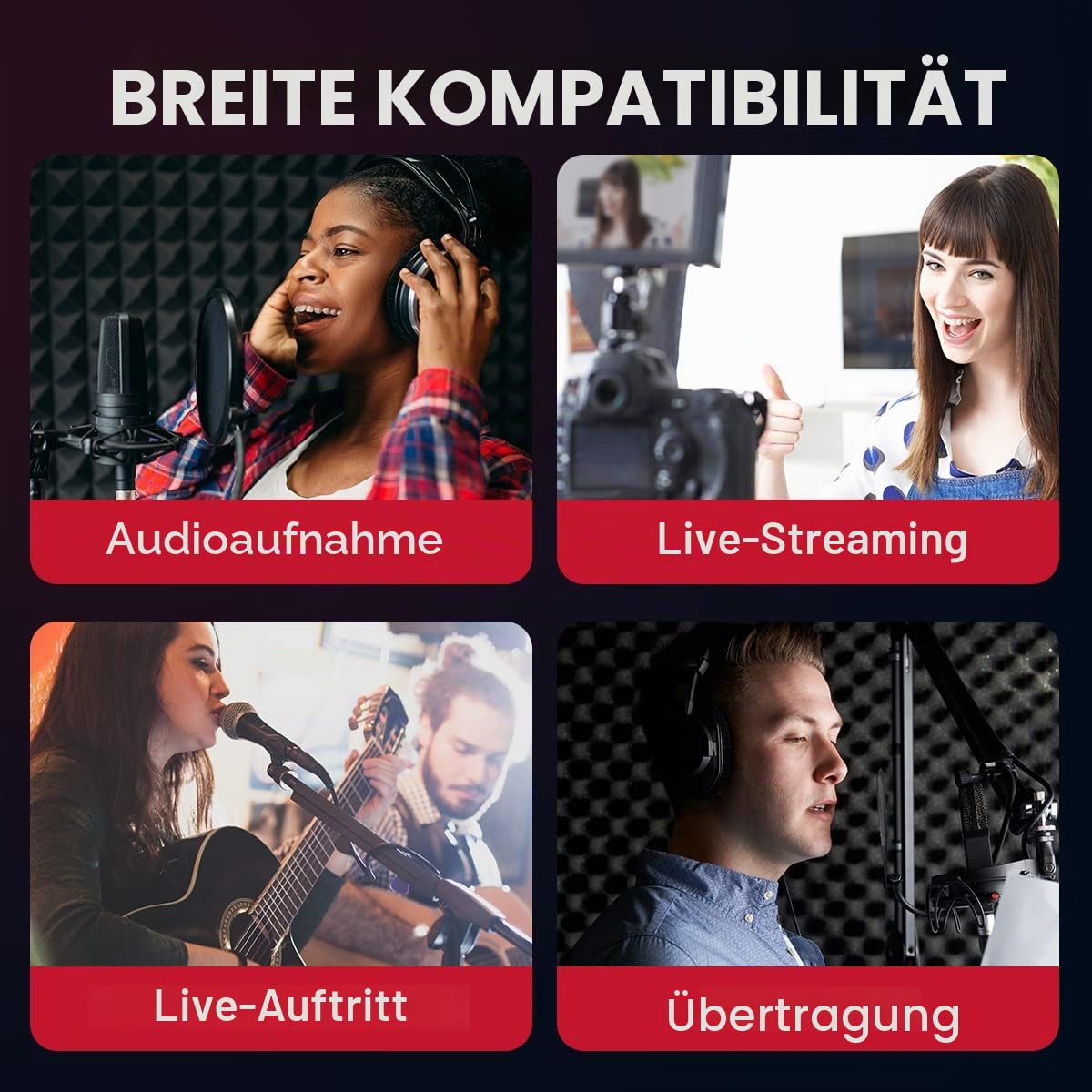Xvive P1 Phantomspeisung, tragbar, wiederaufladbar, Phantom, 48 V/12 V, Stromversorgung für Kondensator-Mikrofon, Box und Aufnahmeausrüstung