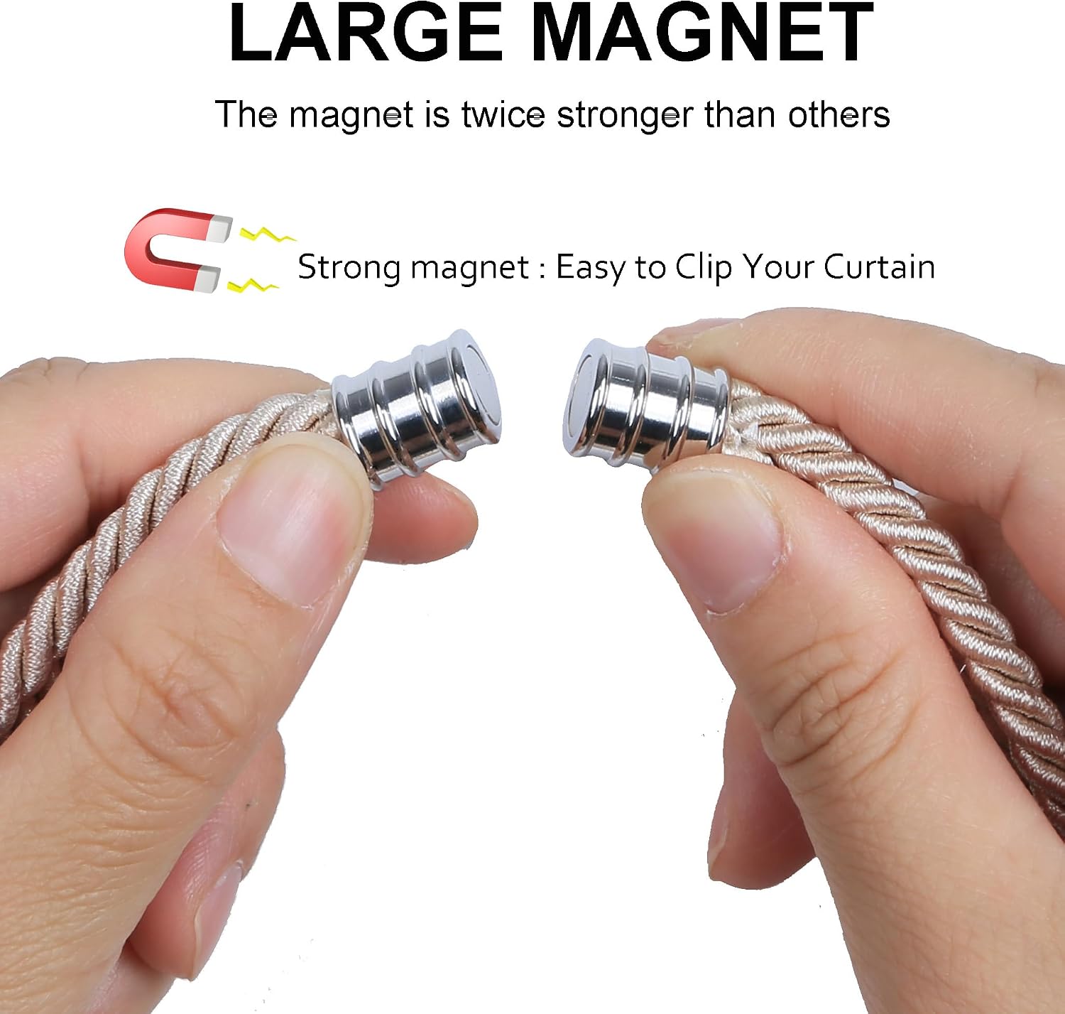 BEL AVENIR Magnetic Curtain Tiebacks, Boho Farmhouse Curtain Tie Backs image 3