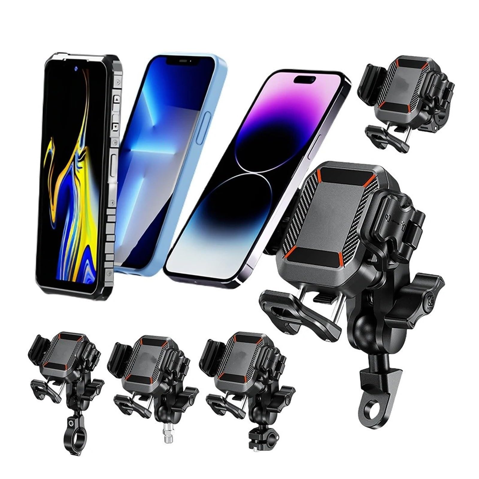 Moto Navigazione GPS Staffa Supporto Navigazione GPS Manubrio Supporto Antivibrazione Bicicletta Elettrica Supporto Per Smartphone Per Motociclette Compatibile Con Fotocamera(Crossbar)
