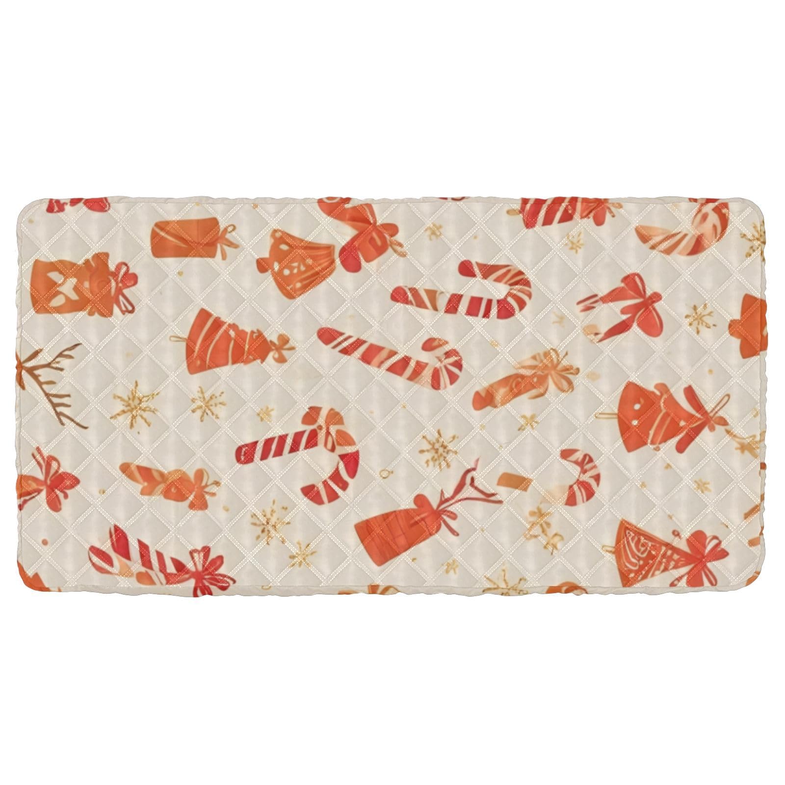 Hezely Toddler Fitted Sheet, Toddler Mattress, Portable Folding Mattress for Kids 49.6x24.8 Inch,Orange Christmas (1 pcs)